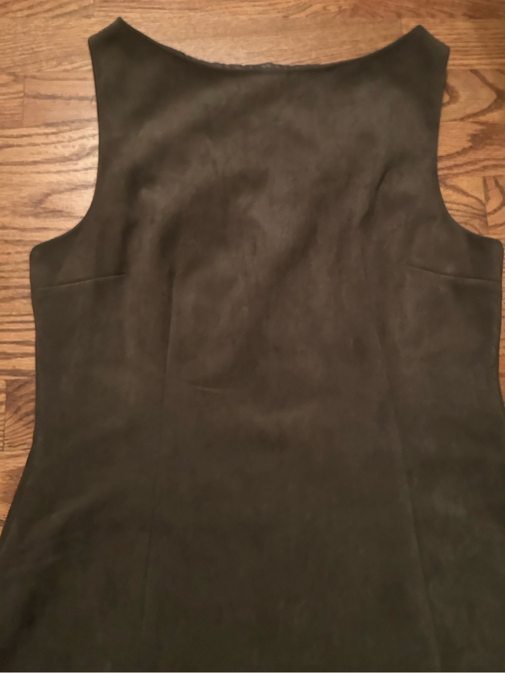 Sofie the Label Women’s Sz M Faux Suede Dark Olive Green A-Line Dress - Picture 2 of 11